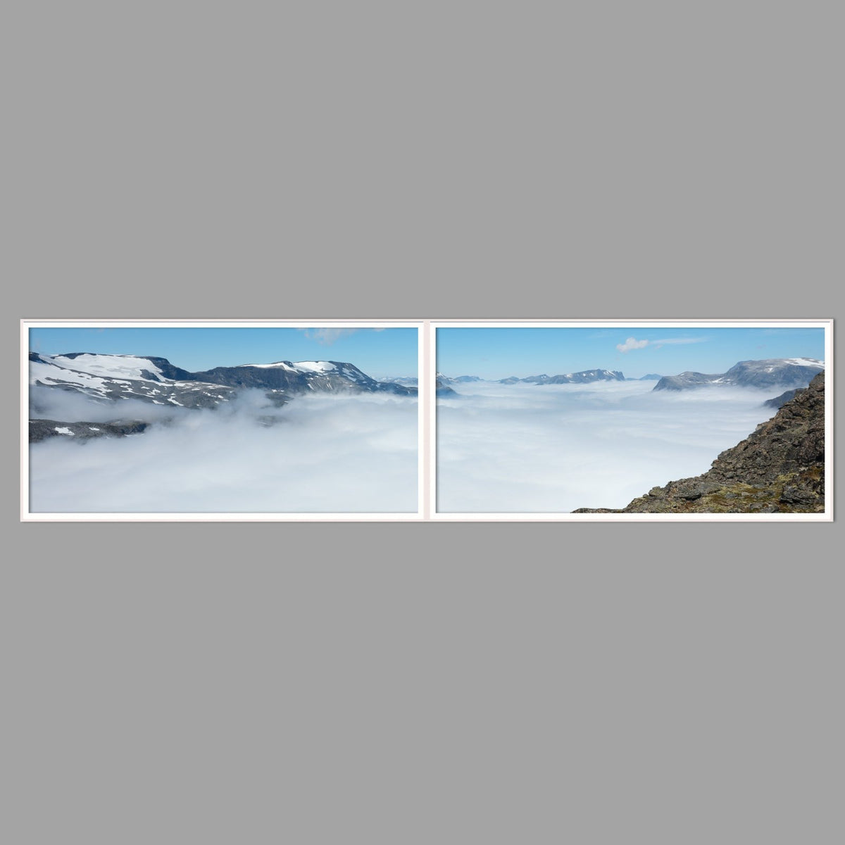 LED-Wandbild Zweiteiler quer 240x60 cm – Berge & Fjorde