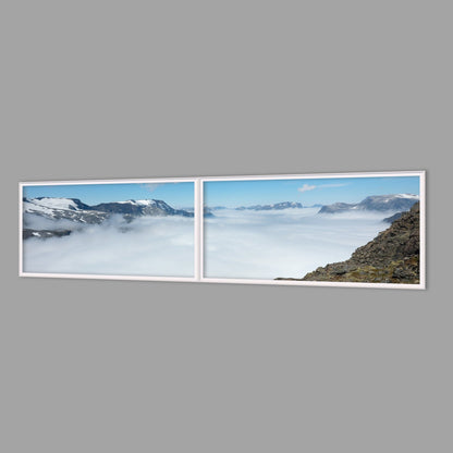 LED-Wandbild Zweiteiler quer 240x60 cm – Berge & Fjorde
