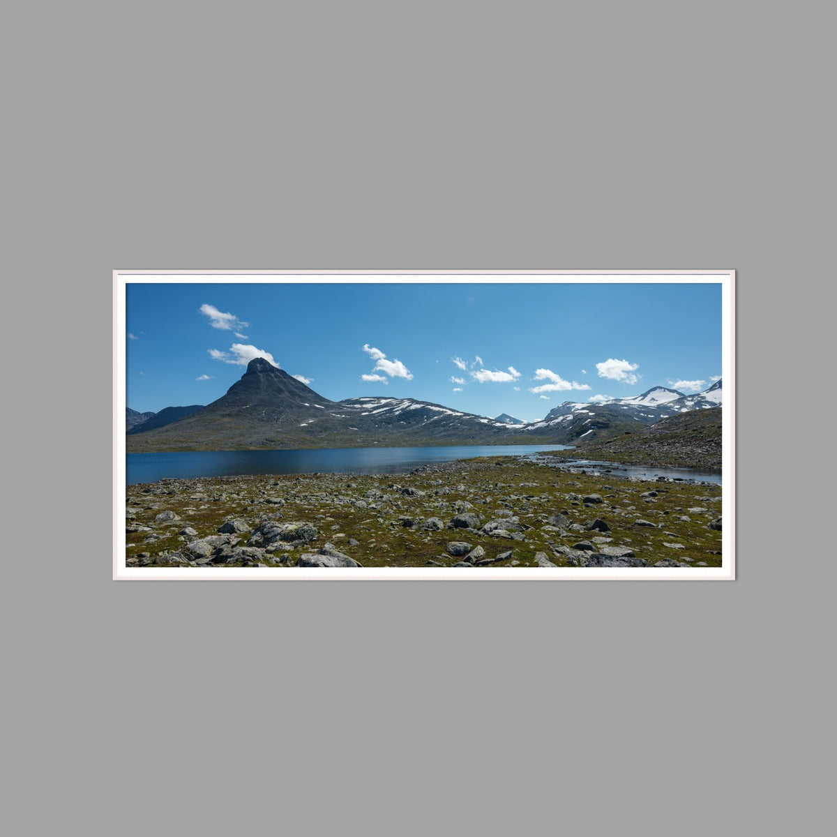 LED-Wandbild 60x120 cm quer – Berge & Fjorde