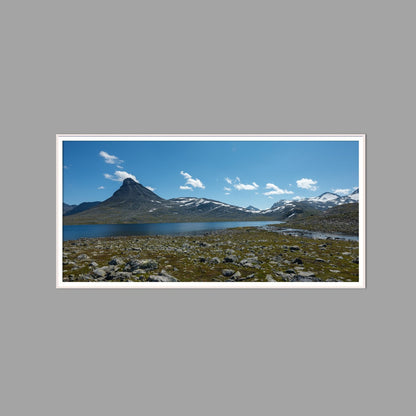 LED-Wandbild 60x120 cm quer – Berge & Fjorde
