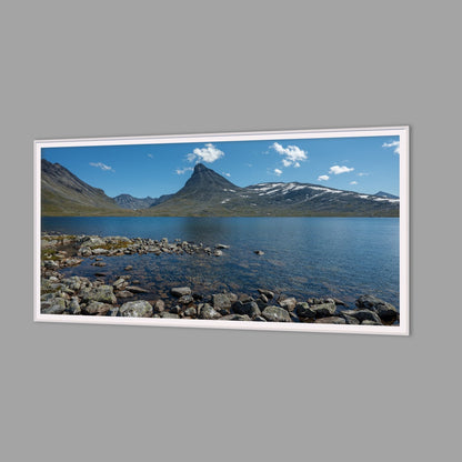 LED-Wandbild 60x120 cm quer – Berge & Fjorde