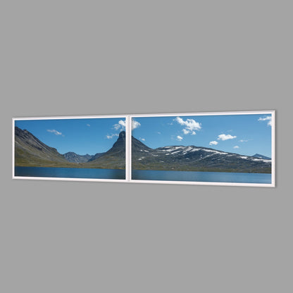 LED-Wandbild Zweiteiler quer 240x60 cm – Berge & Fjorde