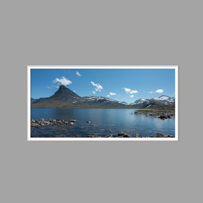 LED-Wandbild 60x120 cm quer – Berge & Fjorde