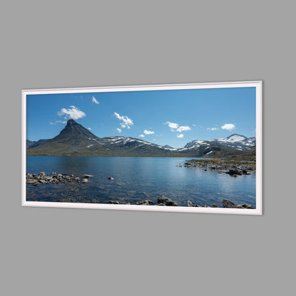 LED-Wandbild 60x120 cm quer – Berge & Fjorde