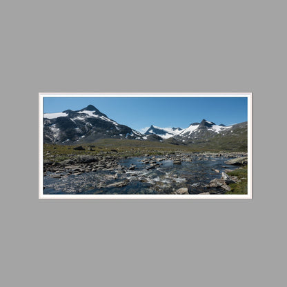 LED-Wandbild 60x120 cm quer – Berge & Fjorde