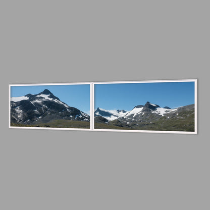 LED-Wandbild Zweiteiler quer 240x60 cm – Berge & Fjorde