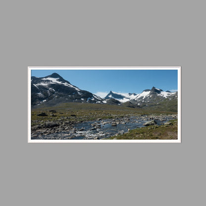 LED-Wandbild 60x120 cm quer – Berge & Fjorde