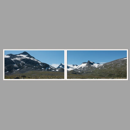 LED-Wandbild Zweiteiler quer 240x60 cm – Berge & Fjorde