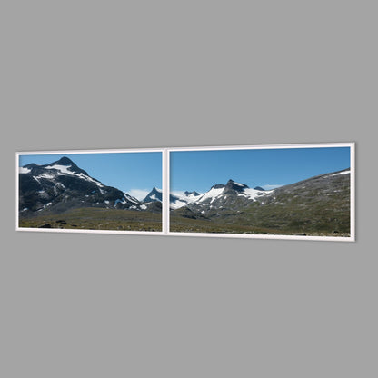 LED-Wandbild Zweiteiler quer 240x60 cm – Berge & Fjorde