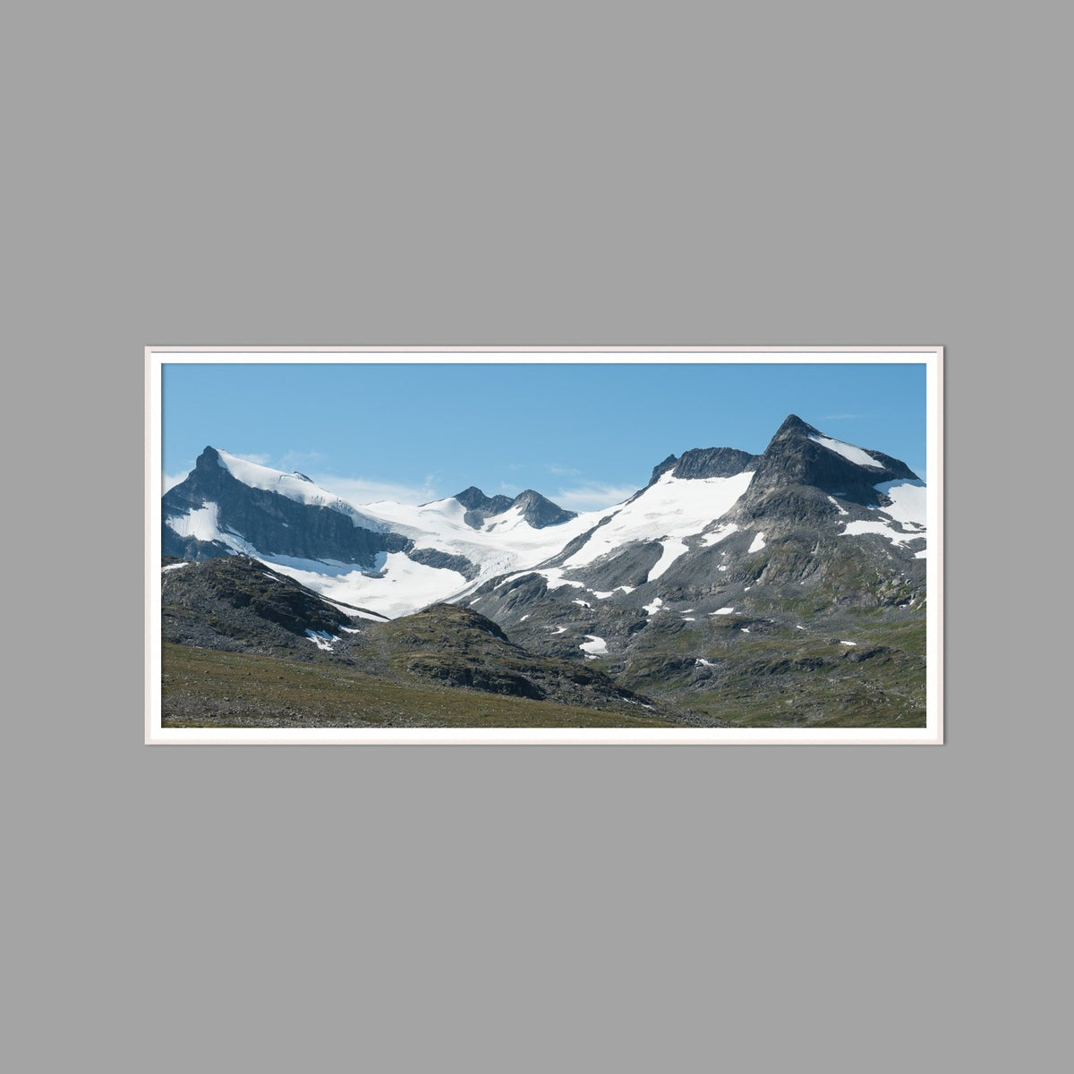 LED-Wandbild 60x120 cm quer – Berge & Fjorde