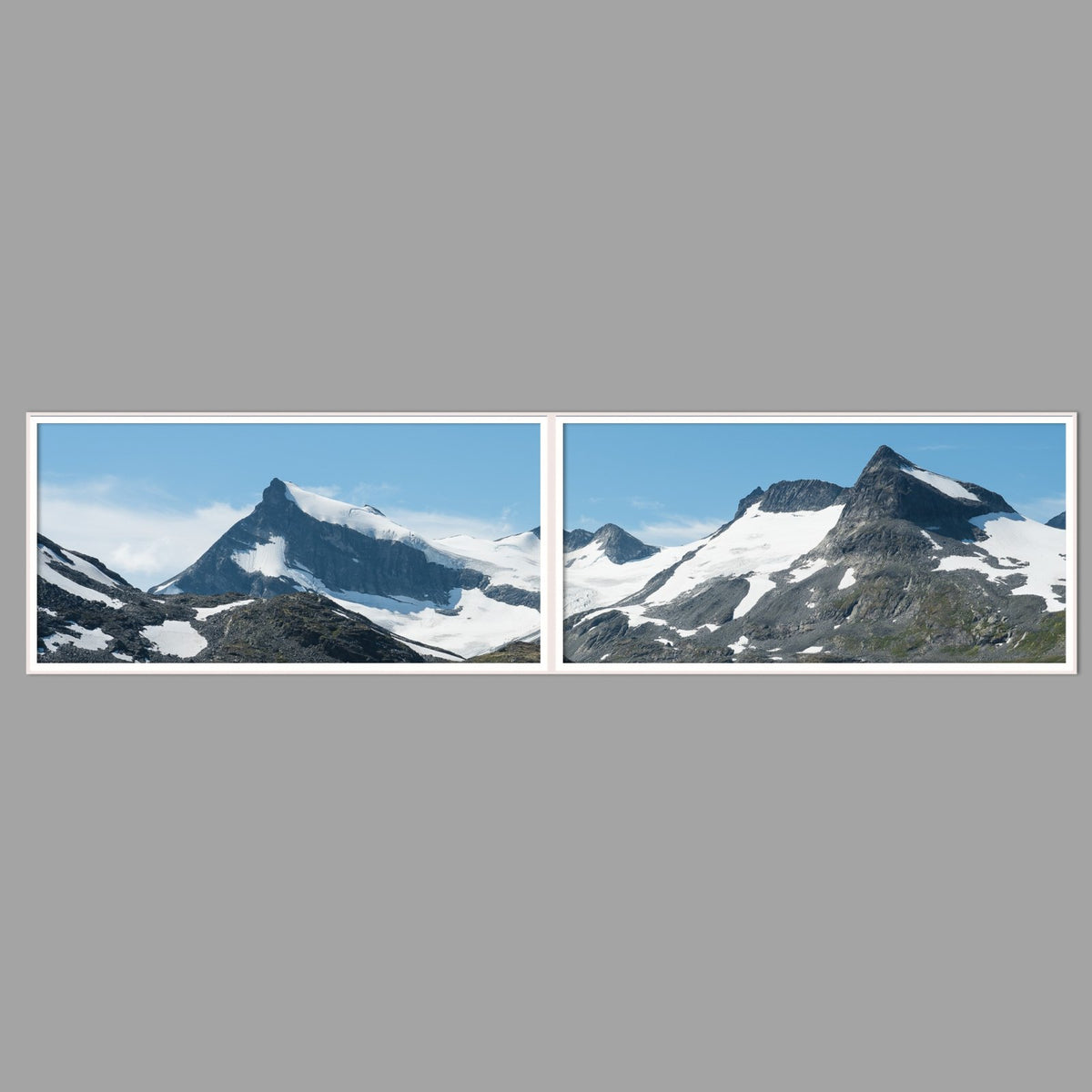 LED-Wandbild Zweiteiler quer 240x60 cm – Berge & Fjorde