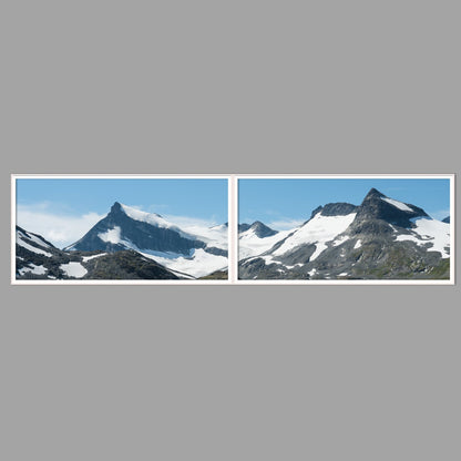 LED-Wandbild Zweiteiler quer 240x60 cm – Berge & Fjorde