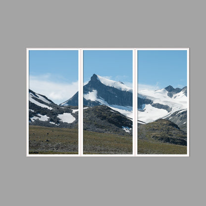 LED-Wandbild Dreiteiler hochkant 180x120 cm – Berge & Fjorde