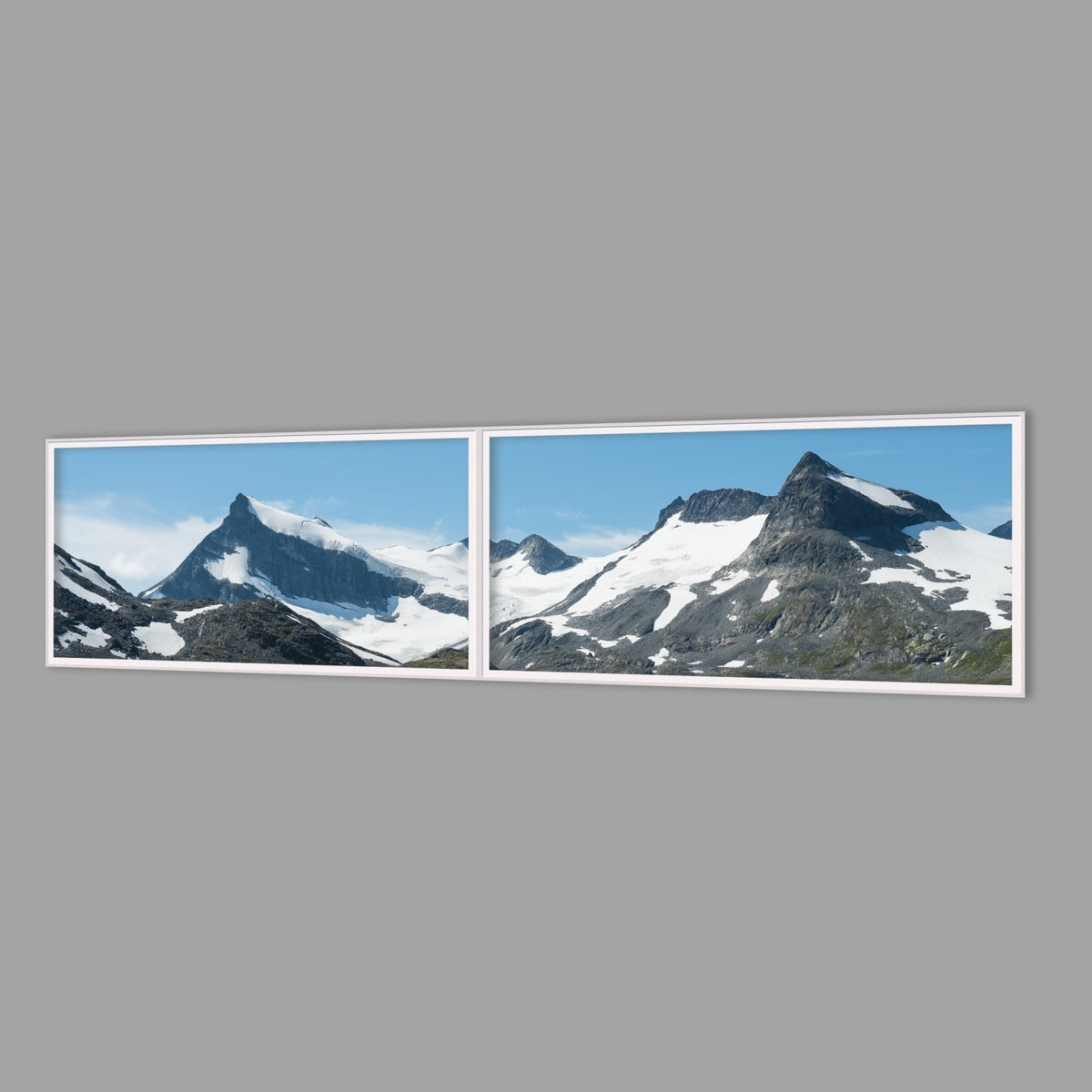 LED-Wandbild Zweiteiler quer 240x60 cm – Berge & Fjorde