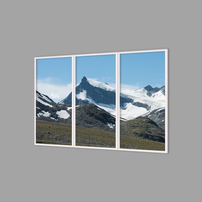 LED-Wandbild Dreiteiler hochkant 180x120 cm – Berge & Fjorde