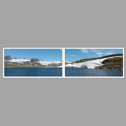 LED-Wandbild Zweiteiler quer 240x60 cm – Berge & Fjorde
