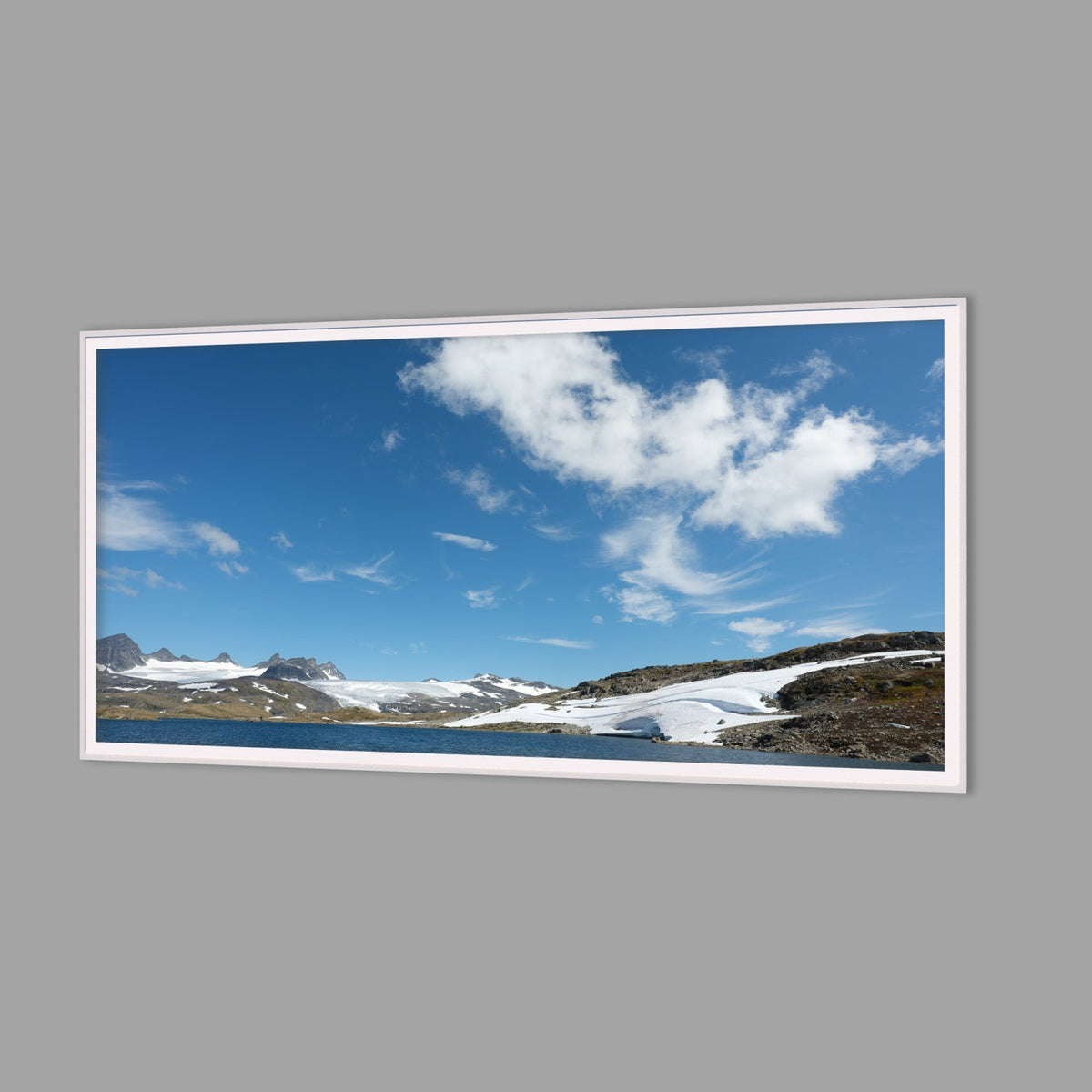 LED-Wandbild 60x120 cm quer – Berge & Fjorde