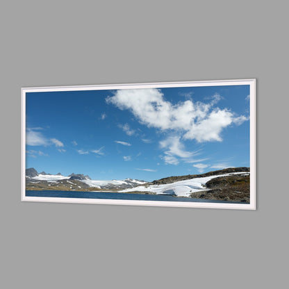 LED-Wandbild 60x120 cm quer – Berge & Fjorde
