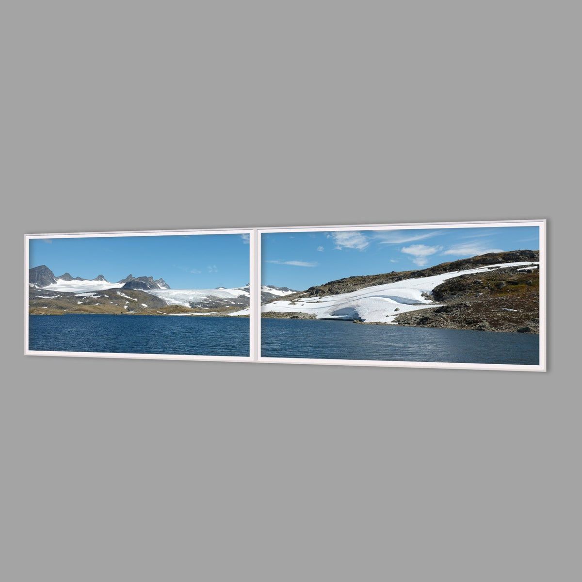 LED-Wandbild Zweiteiler quer 240x60 cm – Berge & Fjorde