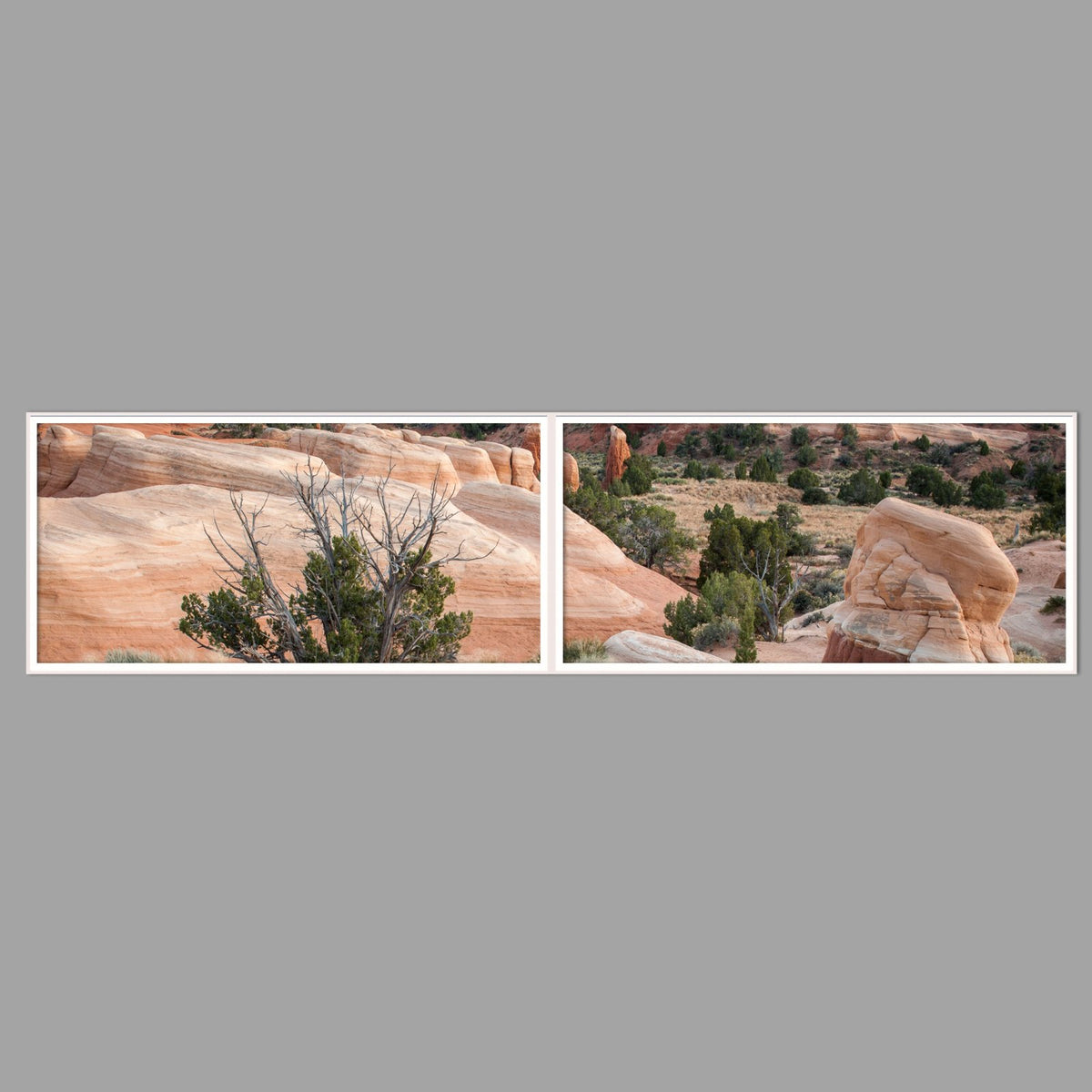 LED-Wandbild Zweiteiler quer 240x60 cm – Berge & Fjorde