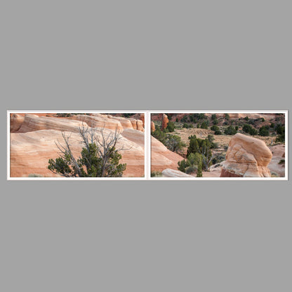 LED-Wandbild Zweiteiler quer 240x60 cm – Berge & Fjorde