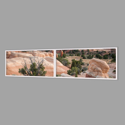 LED-Wandbild Zweiteiler quer 240x60 cm – Berge & Fjorde