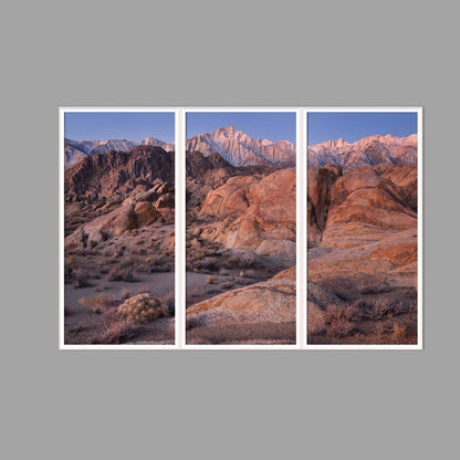 LED-Wandbild Dreiteiler hochkant 180x120 cm – Berge & Fjorde
