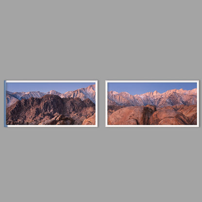 LED-Wandbild Zweiteiler quer mit Abstand – Berge & Fjorde