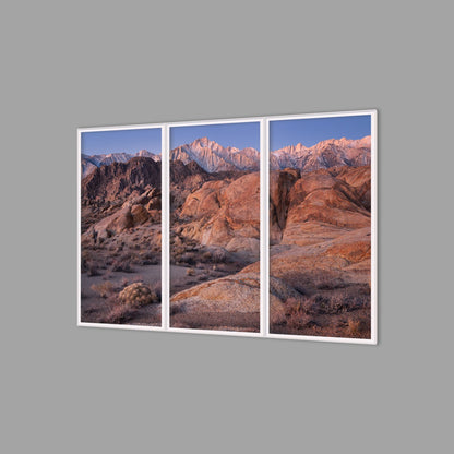 LED-Wandbild Dreiteiler hochkant 180x120 cm – Berge & Fjorde