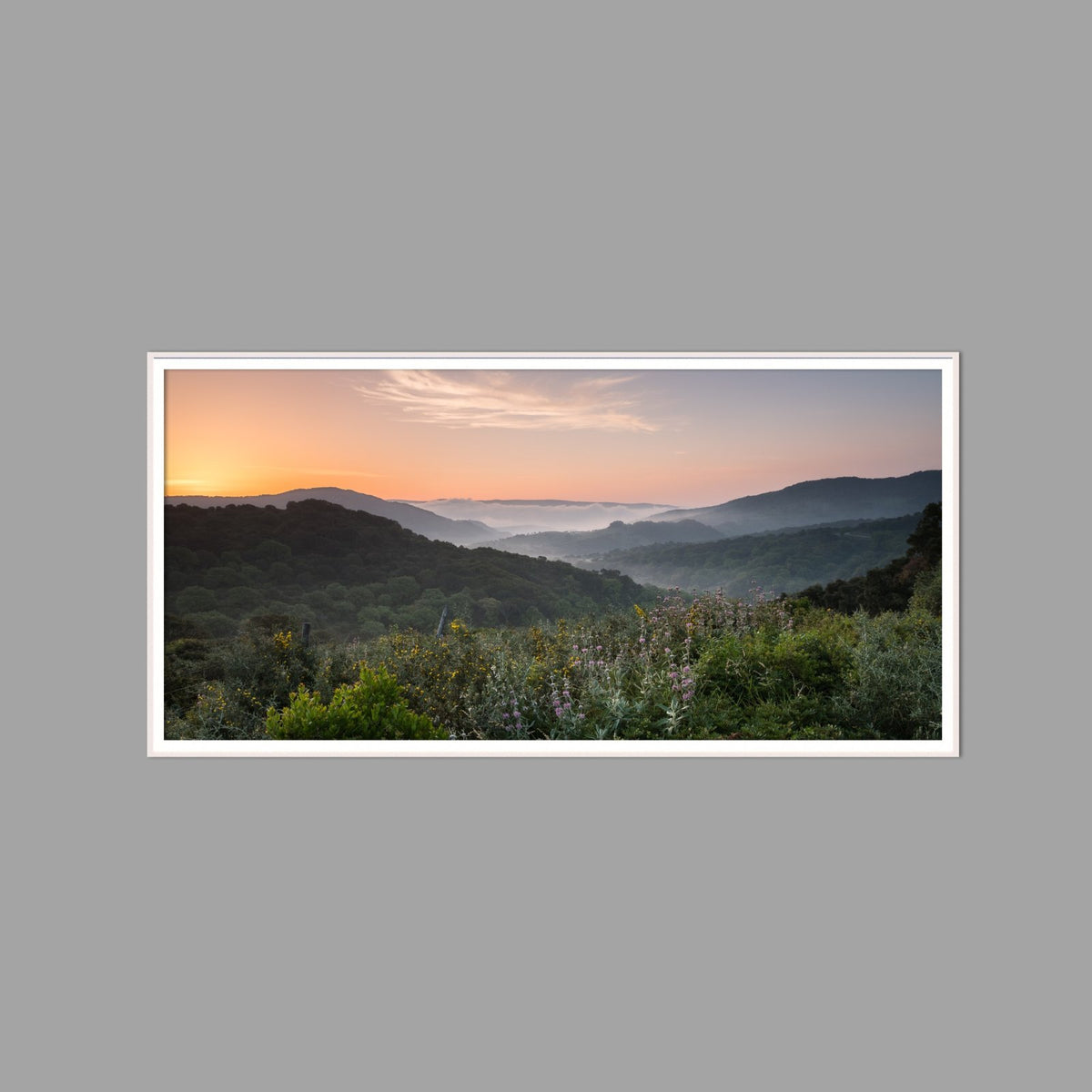 LED-Wandbild 60x120 cm quer – Berge & Fjorde