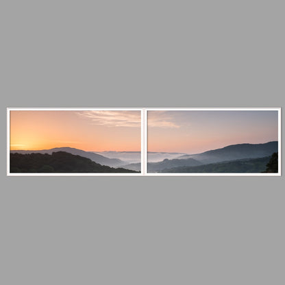 LED-Wandbild Zweiteiler quer 240x60 cm – Berge & Fjorde