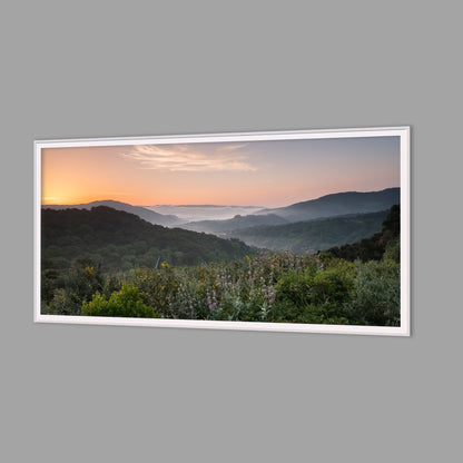 LED-Wandbild 60x120 cm quer – Berge & Fjorde