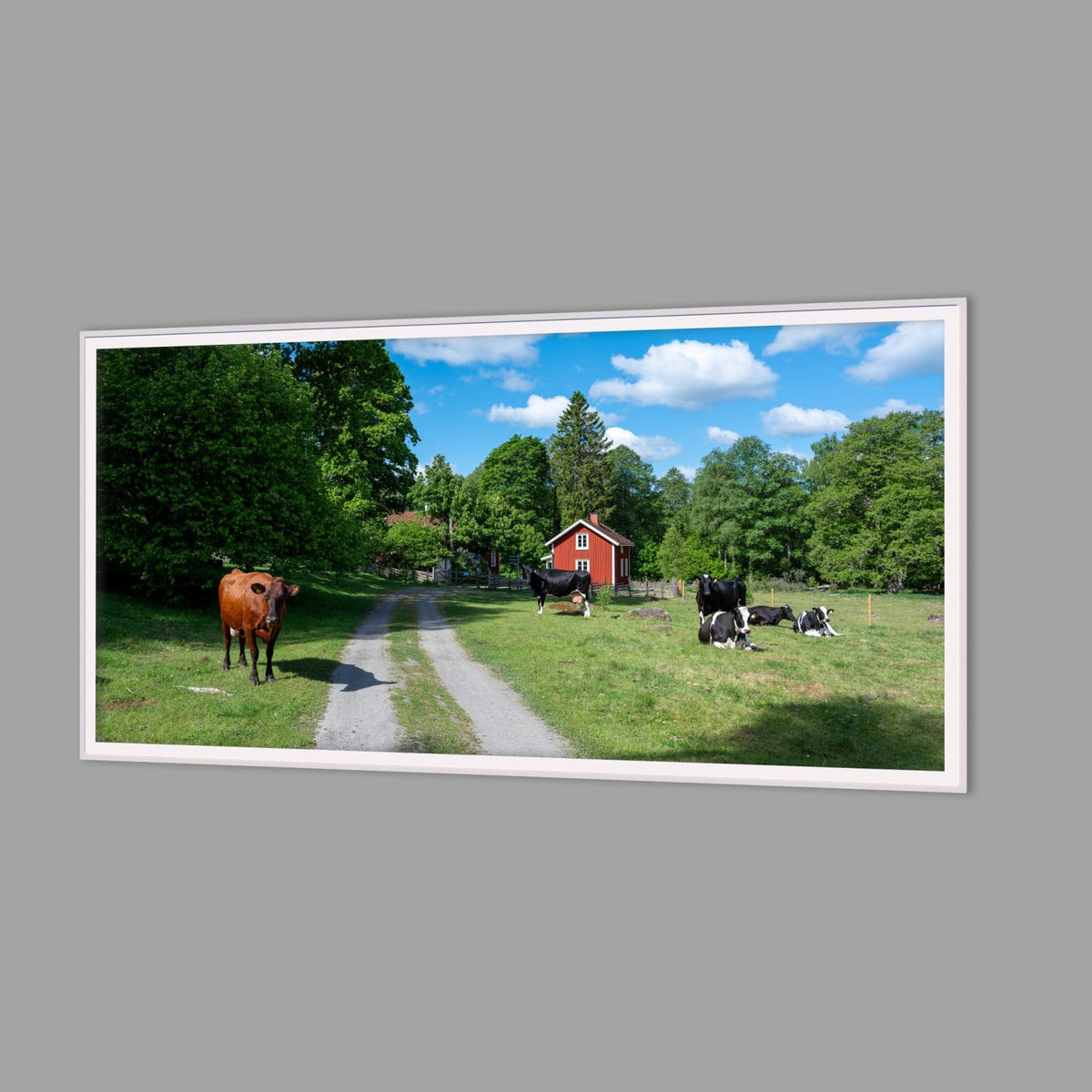 LED-Wandbild 60x120 cm quer – Felder & Wiesen