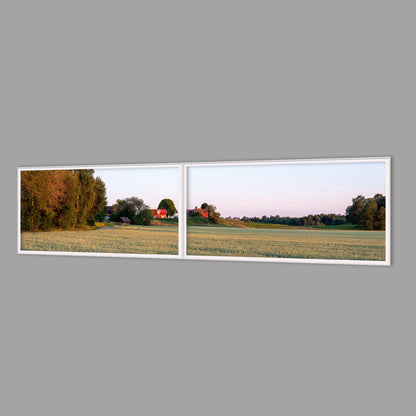 LED-Wandbild Zweiteiler quer 240x60 cm – Felder & Wiesen