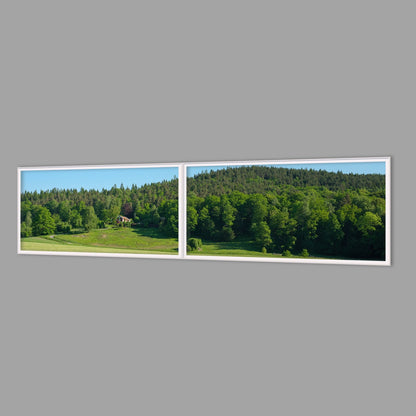 LED-Wandbild Zweiteiler quer 240x60 cm – Felder & Wiesen