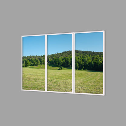 LED-Wandbild Dreiteiler hochkant 180x120 cm – Felder & Wiesen