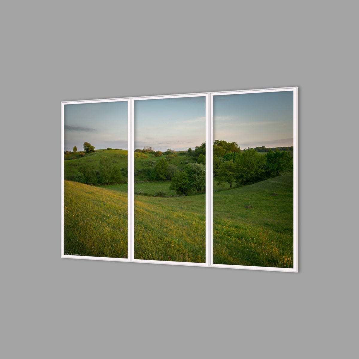 LED-Wandbild Dreiteiler hochkant 180x120 cm – Felder & Wiesen