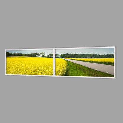 LED-Wandbild Zweiteiler quer 240x60 cm – Felder & Wiesen