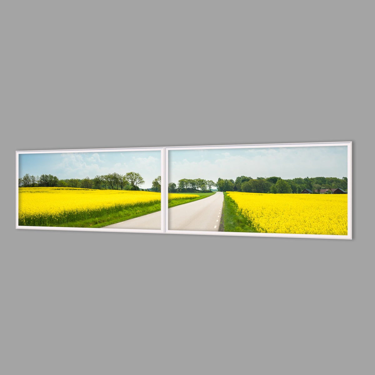LED-Wandbild Zweiteiler quer 240x60 cm – Felder & Wiesen