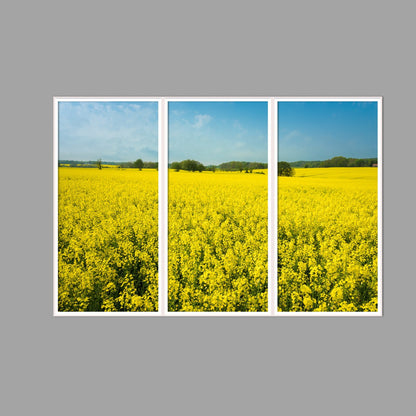 LED-Wandbild Dreiteiler hochkant 180x120 cm – Felder & Wiesen
