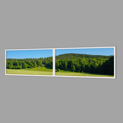 LED-Wandbild Zweiteiler quer 240x60 cm – Felder & Wiesen