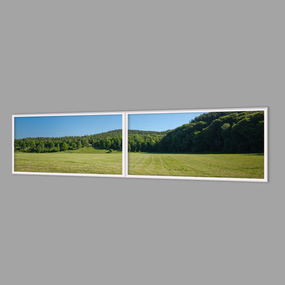LED-Wandbild Zweiteiler quer 240x60 cm – Felder & Wiesen