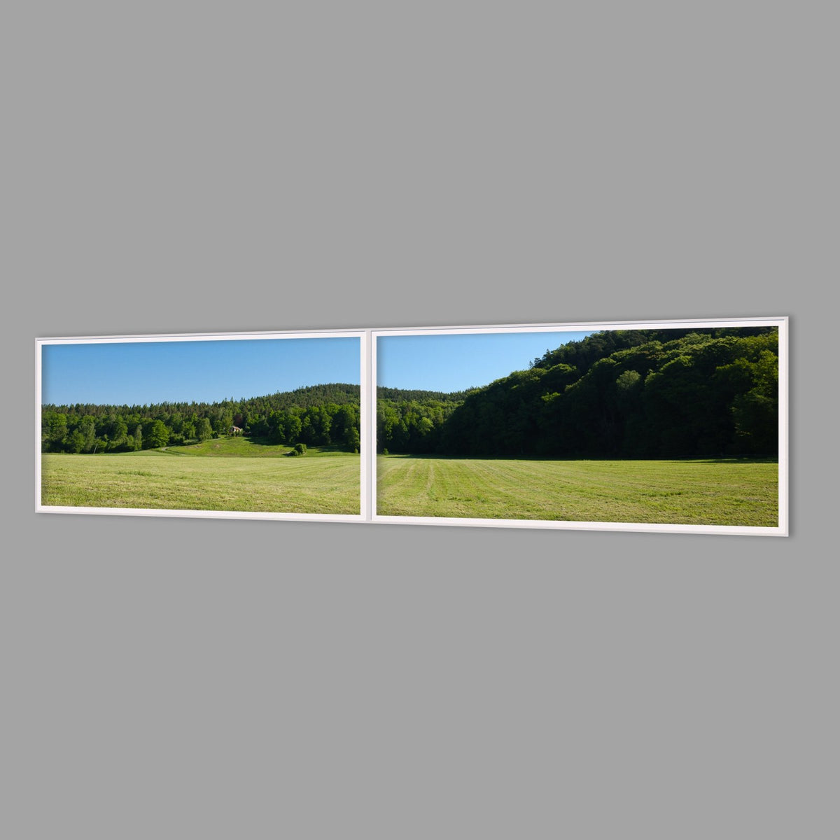 LED-Wandbild Zweiteiler quer 240x60 cm – Felder & Wiesen