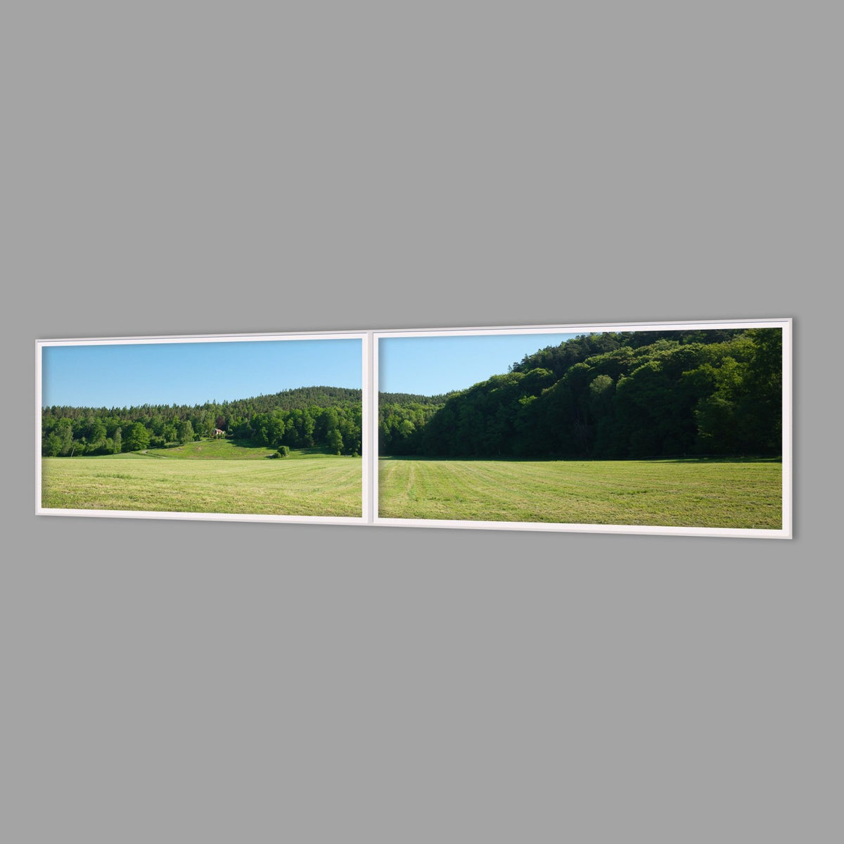 LED-Wandbild Zweiteiler quer 240x60 cm – Felder & Wiesen