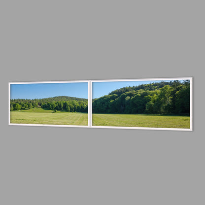 LED-Wandbild Zweiteiler quer 240x60 cm – Felder & Wiesen