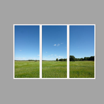 LED-Wandbild Dreiteiler hochkant 180x120 cm – Felder & Wiesen