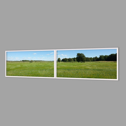 LED-Wandbild Zweiteiler quer 240x60 cm – Felder & Wiesen