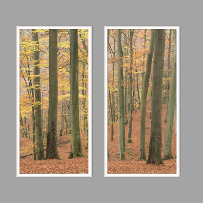 LED-Wandbild Zweiteiler hochkant mit Abstand – Herbst