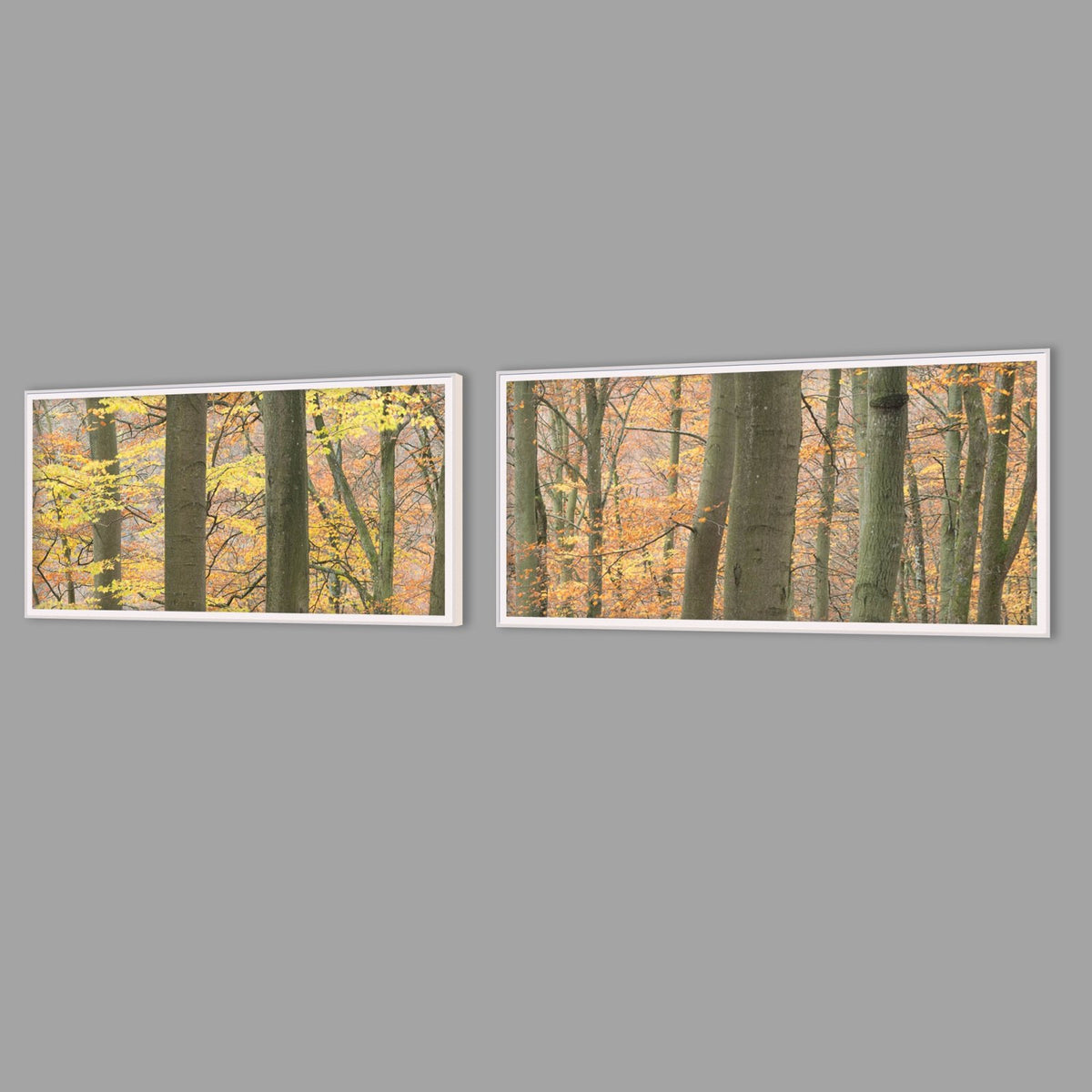 LED-Wandbild Zweiteiler quer mit Abstand – Herbst