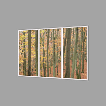 LED-Wandbild Dreiteiler hochkant 180x120 cm – Herbst